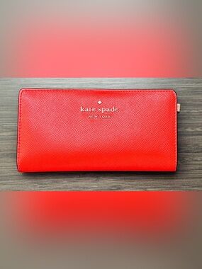 NWT - Kate Spade “Staci” Large Slim Bi-fold Wallet (Digital Red)